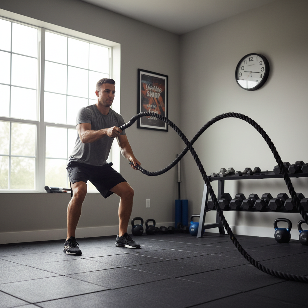 No Treadmill, No Problem: How a Battle Rope Workout Transforms Home Gym Cardio