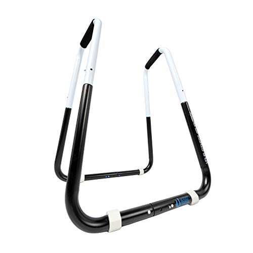 Dip Bar Fitness Station - Adjustable Width Folding Dip Stand with Angled Grips, Stable Leveling and Easy Storage