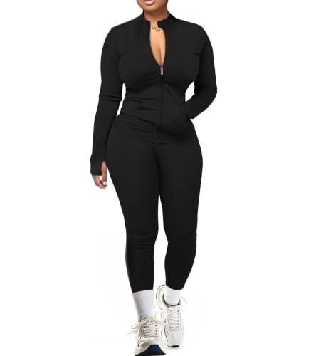 Workout Set for Women 2 Piece Gym Outfit Athletic Tracksuit
