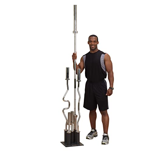 Body Solid (GOBH5) Olympic Bar Storage Rack Suitable for 5'/6'/7' Curl, Triceps, Trap Bars with Durable Satin Black, Commercial Gym and Home Station Equipment Accessories, Black