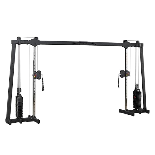 (GDCC250B) Cable Crossover Exercise Machine for Home & Light Commercial Gym, Functional Training Center with Dual Weights Stack & Pulley Cable Workout Machines, Black