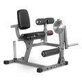 Heavy Duty Adjustable Rotary Leg Extension and Curl Machine Features A 12 Position Adjustable Thigh Pad and 20 Position Adjustable Press Arm