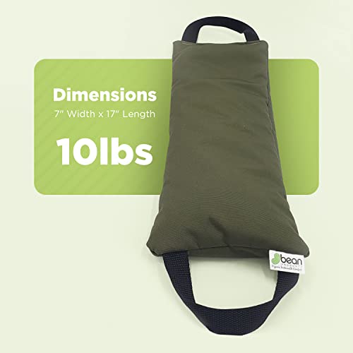 Yoga Sand Bags for Working Out - Reinforced Nylon Fabric Exercise Weight Bag with Double Handles for Secure Grip - Weighted Fitness Equipment for Yoga, Pilates & Training - Made in USA, 10 lbs - view 2