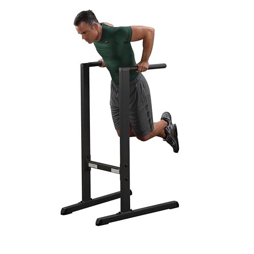 (GDIP59B) Dip Station - Heavy-Duty Steel Dip Bars with Slip-Proof Grips - Adjustable & Stable Pull-Up Stand for Strength Training - Powder Coated Fitness Equipment, Black - view 2