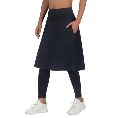 Skirted Leggings for Women with Pockets Long Skirt with Leggings