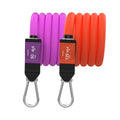 Stackable Resistance Bands - Max 90lb Purple and Max 120lb Orange Band Pack - Patented Snap Reduction Tech Workout Bands - Strong Nickel Coated Iron Clips