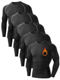 Men Thermal Compression Shirt Long Sleeve Base Layer Tops