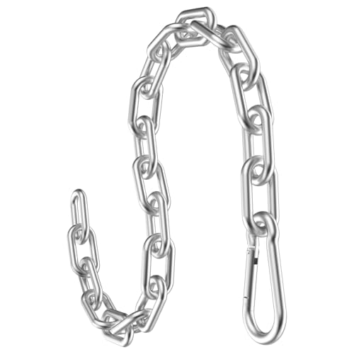 23.6" Gym Fitness Cable Extension Chain, 304 Stainless Steel Cable Machine Extension Accessory, Workout Chain for Home Gym Replacement, Weight Lifting, Triceps Exercise