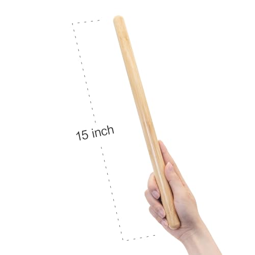 2 PCS Solid Bamboo Massage Stick Set for Body Shaping, Roller Stick, Guasha Sticks, Warm Therapy Tools for Muscle Relaxation - view 2