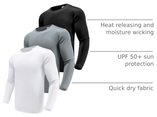 Men's 1, 3 or 5 Pack Performance Long Sleeve T-Shirts, UPF 50+ Sun Protection Shirts, Athletic Gym Workout Shirts for Running - view 4
