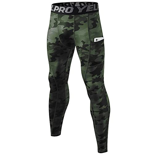 Mens Compression Pants Athletic Leggings with Pockets Running Baselayer Tights Cycling Workout Pants 1-3 Pack