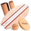Balance Board Full Kit – Premium Birch Wood Trainer with Cork Roller, Balance Disc, Massage Ball & Anti-Slip Mat – Core Strength, Surf, Snowboard & Rehab Training – All-In-One Set