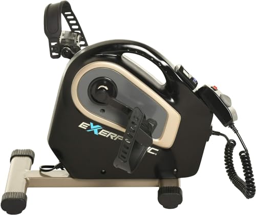 2000M Motorized Under Desk Exercise Bike - Electric Legs and Arms Pedal Exerciser - Fitness Equipment for Home Use - Remote Work Office Accessory - Black