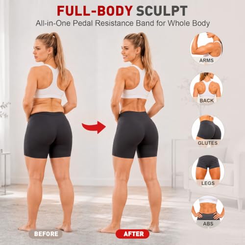 Upgraded Pedal Resistance Band with Handles for Women, Core & Abs Workout - view 5
