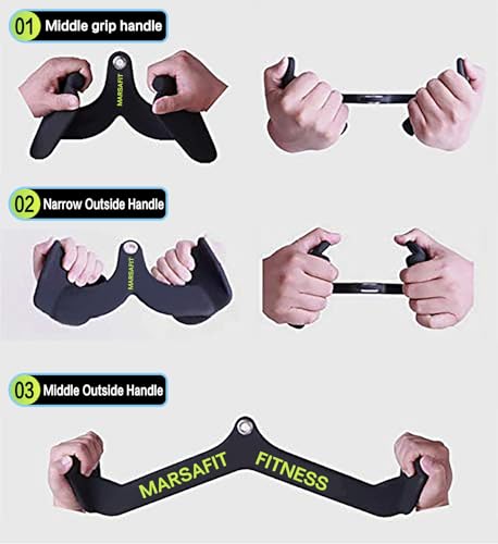Home Gym Fitness Rowing T-bar V-bar Pulley Cable Machine Attachment, Bicep Curl Tricep LAT pulldown Bar Back Strength Training Handle Grips LAT Pull Down Bar for Seat Row Workout - view 3