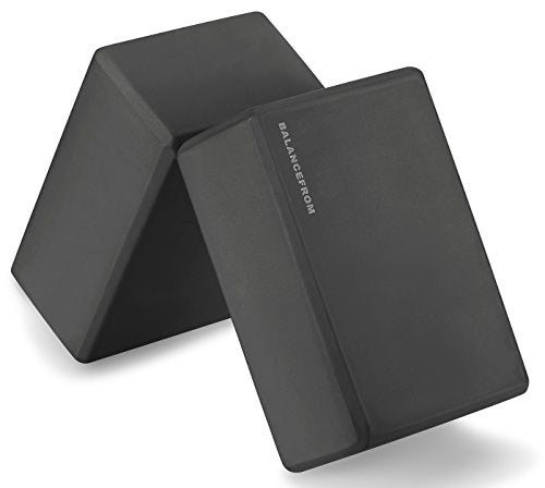 Set of 2 High Density Yoga Blocks, 9"x6"x4" Each