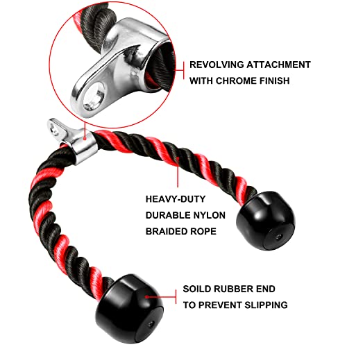 Tricep Rope Cable Attachment for Gym, 27 & 36 Inch, Non-Slip Grip - view 2