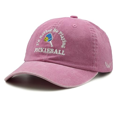 Pickleball Hat, I'd Rather Be Playing Pickleball Baseball Cap, Adjustable Washed Baseball Cap for Men Women - view 2