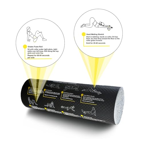 Foam Roller with Printed Exercises, 17.7'' x 6'' Lightweight EPE/PE - view 2