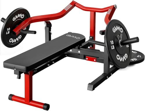 Chest Press Machine, Bench Press Machine with Independent Converging Arms, Adjustable Flat Incline Bench for Chest, AB Workouts, Shoulder Home Gym Equipment