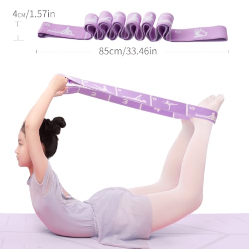 Adjustable Stretch Strap for Kids, 8-Loop Elastic Resistance Band for Children Gymnastics, Ballet Dance, Yoga, Stuff，Pilates & Flexibility Training, Home Exercise Equipment for Girls - view 2