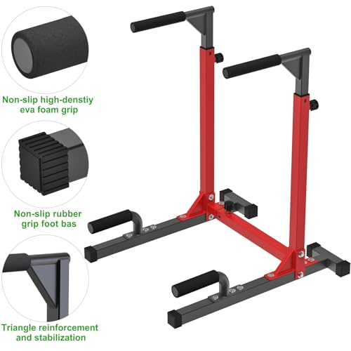 Adjustable Dip Bar Station, Home Gym Dip Stand - view 6