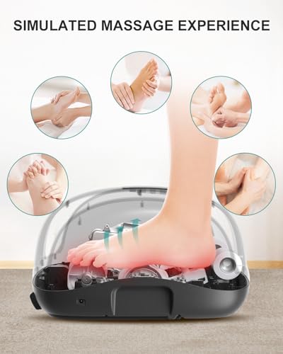 Foot Massager with Heat, FSA Eligible Shiatsu Foot and Calf Massager with Air Compression, APP & Panel Control, Rolling, Vibration and Heat, Foot Massage Machine for Home Relaxation - view 4