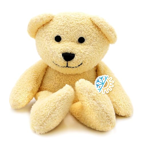(Honey The Yellow Bear) – Washable Heating Pad & Ice Pack – Plush Hot/Cold Pack with Natural Corn Filling – Reusable Comfort
