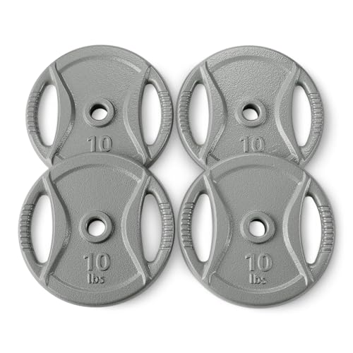 1-Inch Grip Weight Plates, Cast Iron, Strength Training, Home Gym