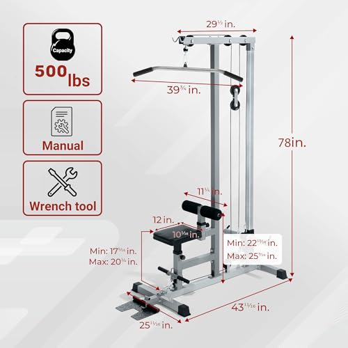 LAT Pull Down Machines, LAT Row Cable Machine, LAT Tower with Additional Pulley Cable, High & Low Pulley Stations - view 4