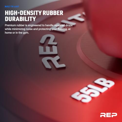 Color Bumper Plates LB Olympic Barbell Weights – Rubber Training Discs for Home Gym Strength Lifting, Low Bounce Durable, Weight Pairs & Sets 10 15 25 35 45 Pound Options - view 4
