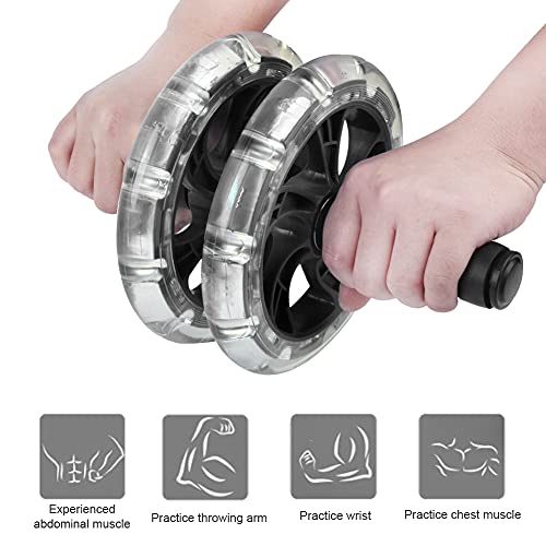 Fitness Roller with Bearing Abdominal Exerciser, Dual - Wheel Core Trainer with Pull Strap Set, Quiet ABS Wheels and Anti - Slip Foam Handles for Home Waist Slimming - view 5