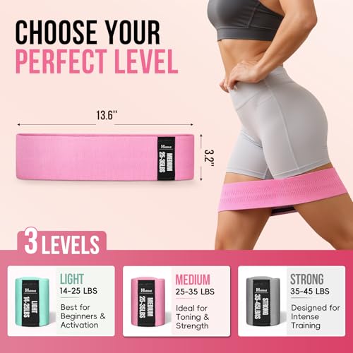 Fabric Resistance Band Set with Exercise Guide, 3 Levels for Hip and Glute - view 3