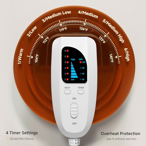 17"x33" Heating Pad for Back Pain Relief, Extra Large Electric Heat Pads - view 5