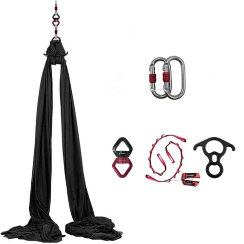 Durable Aerial Silks Starter Kit with 11-Yard Yoga Hammock & Hardware