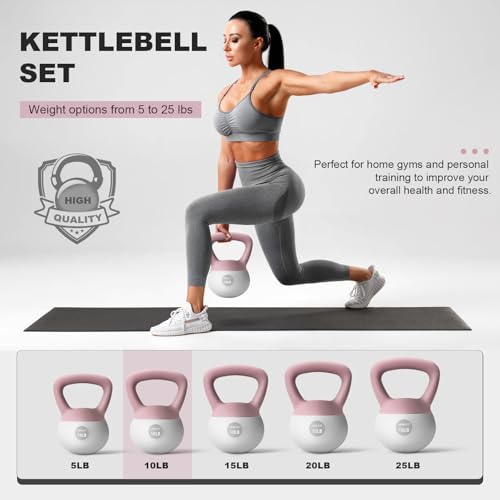 Soft Kettlebell 5LB/10LB/15LB/20LB/25LB, Kettlebells for Home Gym Strength Training, Anti-Slip Fitness Weights for Men Women - view 3