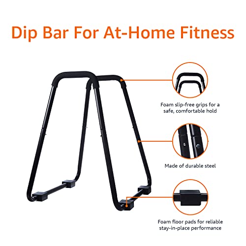 Dip Bar Station, Portable Strength Training Stand for Tricep Dips & Calisthenics, Home Gym, 661 lb Weight Capacity, Black - view 2