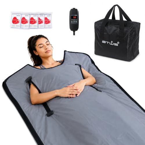 Infrared Sauna Blanket for Detox & Relaxation, 71"x31" Low EMF Portable Blanket with Silicone Fiber Heating, Waterproof Soft Oxford Cloth for Home Spa