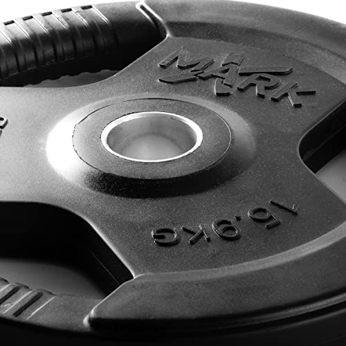 TRI-GRIP Pair or Set of Olympic Weight Plates, Rubber Coated Exercise Weights for Olympic Barbell, Strength Training Weight Set for Home Gym - view 4