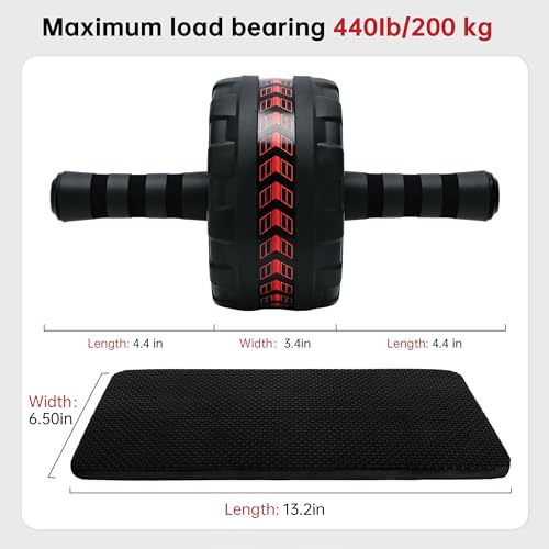 Ab Roller Wheel with Knee Pad, Core Strength Trainer for Home Gym, Abdominal Workout Equipment for Men & Women - view 4