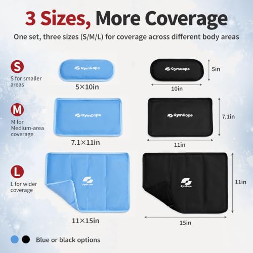 3 Pack Gel Ice Packs for Injuries Reusable 11"x15"/ 7"x11"/ 5"x10" - view 2