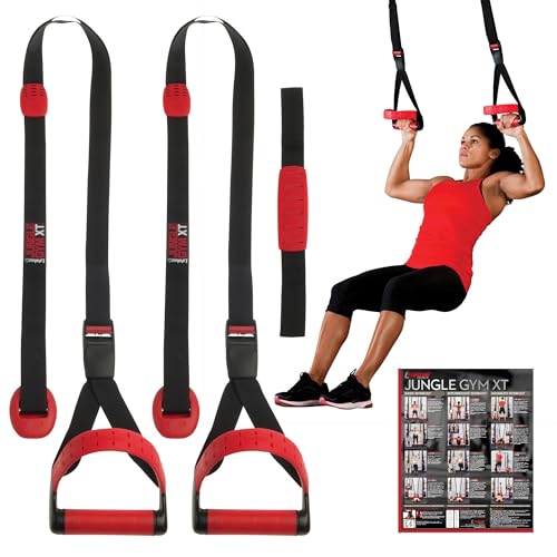 Jungle Gym XT Body Weight Suspension Trainer System – Patented Split Anchor, Full-Body Workout, Lightweight Home Suspension Training Kit for Home Gym, Workout Equipment