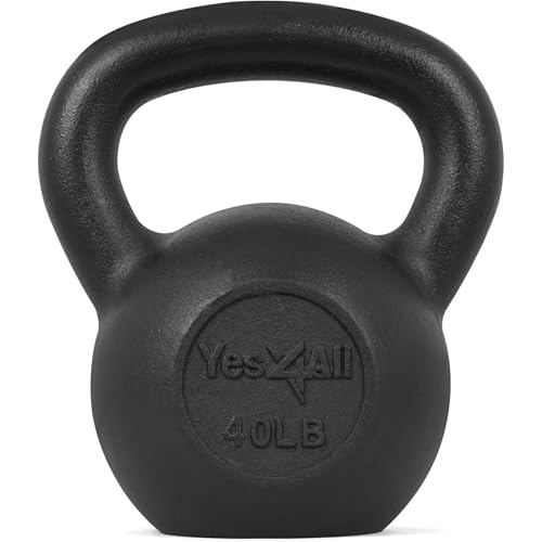 Cast Iron Kettlebell, 5-80 Lb Solid One-Piece Design