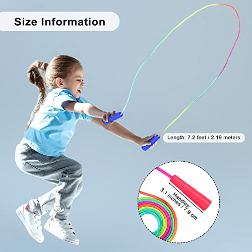 24 Packs Rainbow Jump Rope Set 7.2 Feet Adjustable Nylon Skipping Ropes Jumping Ropes for Outdoor Activity Party Favors School Games - view 2