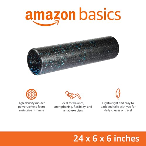 High Density Foam Roller for Exercise and Recovery, 24 Inches, Blue Speckled - view 2