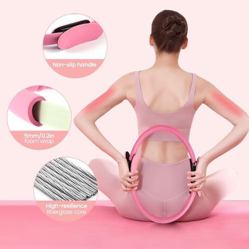 20PCS Pilates kit,Pilates Equipment Kit for Women with 13.5“Pilates Ring and Ball，Resistance Bands, Ankle Weights, Sliders & Grip Socks Accessories for Starter Home, Office & Travel - view 3