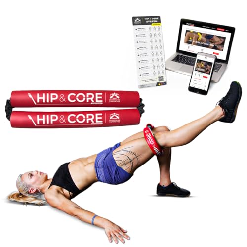 Hip & Core System - Loop Resistance Home Workout Bands to Stretch and Strengthen Legs, Butt, Hips, Thighs and Glutes, Includes Online Exercise & Training Guide