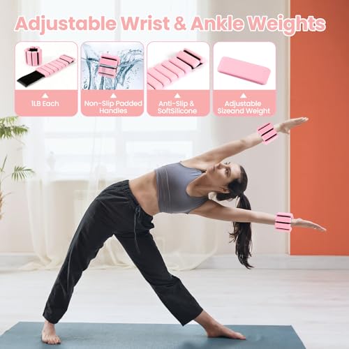 20PCS Pilates kit,Pilates Equipment Kit for Women with 13.5“Pilates Ring and Ball，Resistance Bands, Ankle Weights, Sliders & Grip Socks Accessories for Starter Home, Office & Travel - view 6