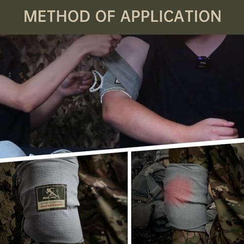 Israeli Style Emergency Bandage, Multifunctional First Aid Device Compression Trauma Wound Dressing for Emergency Combat Shooting Self Rescue Medical Trauma Kit (Two 6-inch) - view 5
