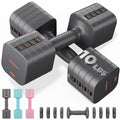 DB3 5-in-1 Adjustable Dumbbell Set, 6LB/10LB Pair Adjustable Weights for Women at Home, Dual Locking Stable Hand Weights with TPU Soft Handle, Home Gym, Rehab, Pilates, Yoga, Strength Training